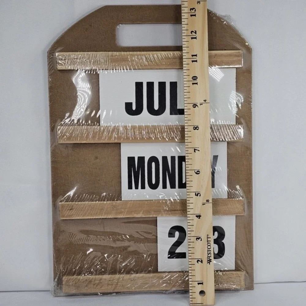 New Wooden Farm Perpetual Calendar Interchangeable Pieces Farmhouse Decor